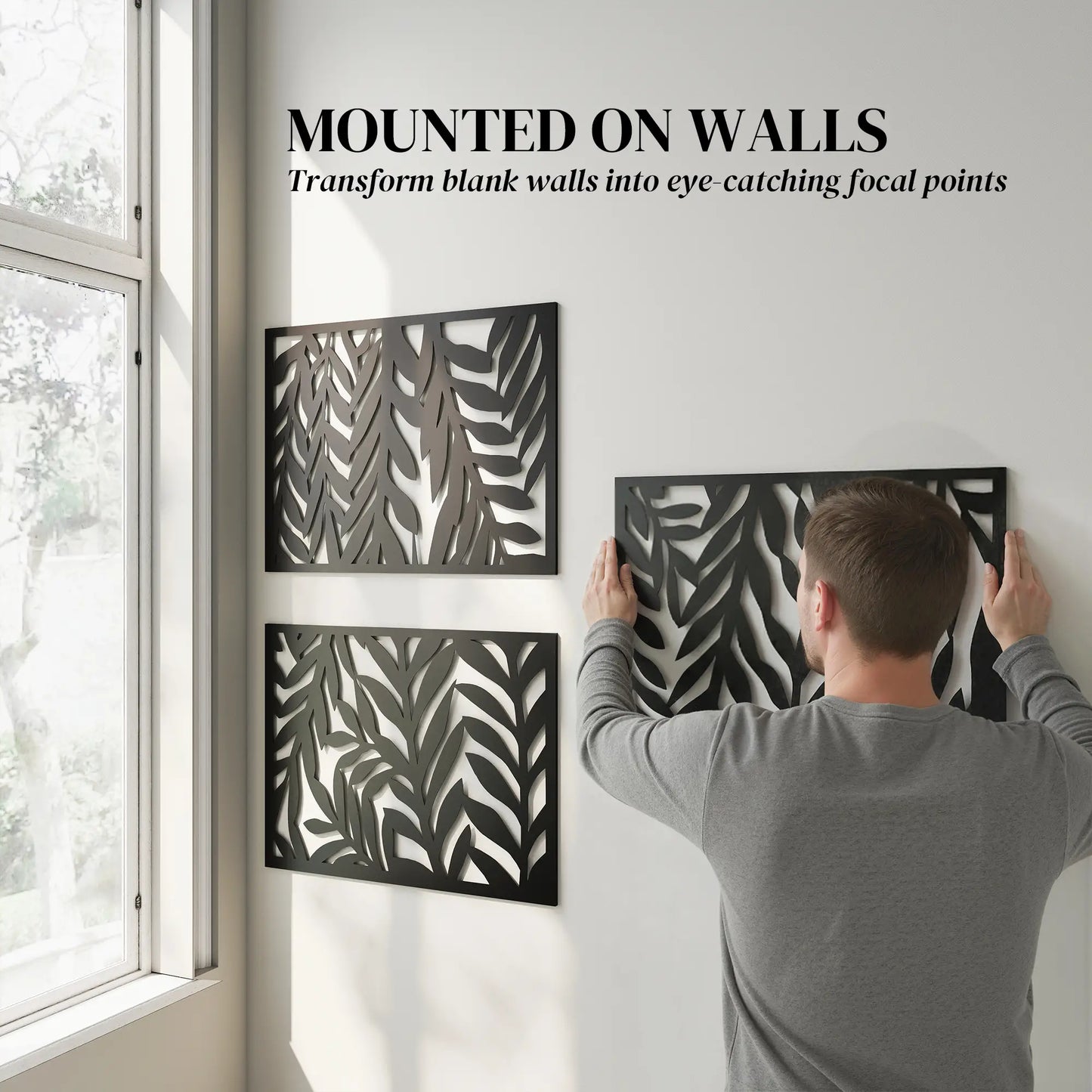Metal Outdoor Privacy Screen, 72" x 38", Black Side Awnings at Gallery Canada