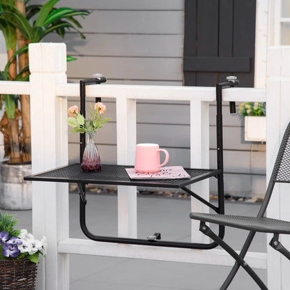 Metal Wall Mount Desk, Adjustable Folding Balcony Table, Black Balcony Table Hanging at Gallery Canada