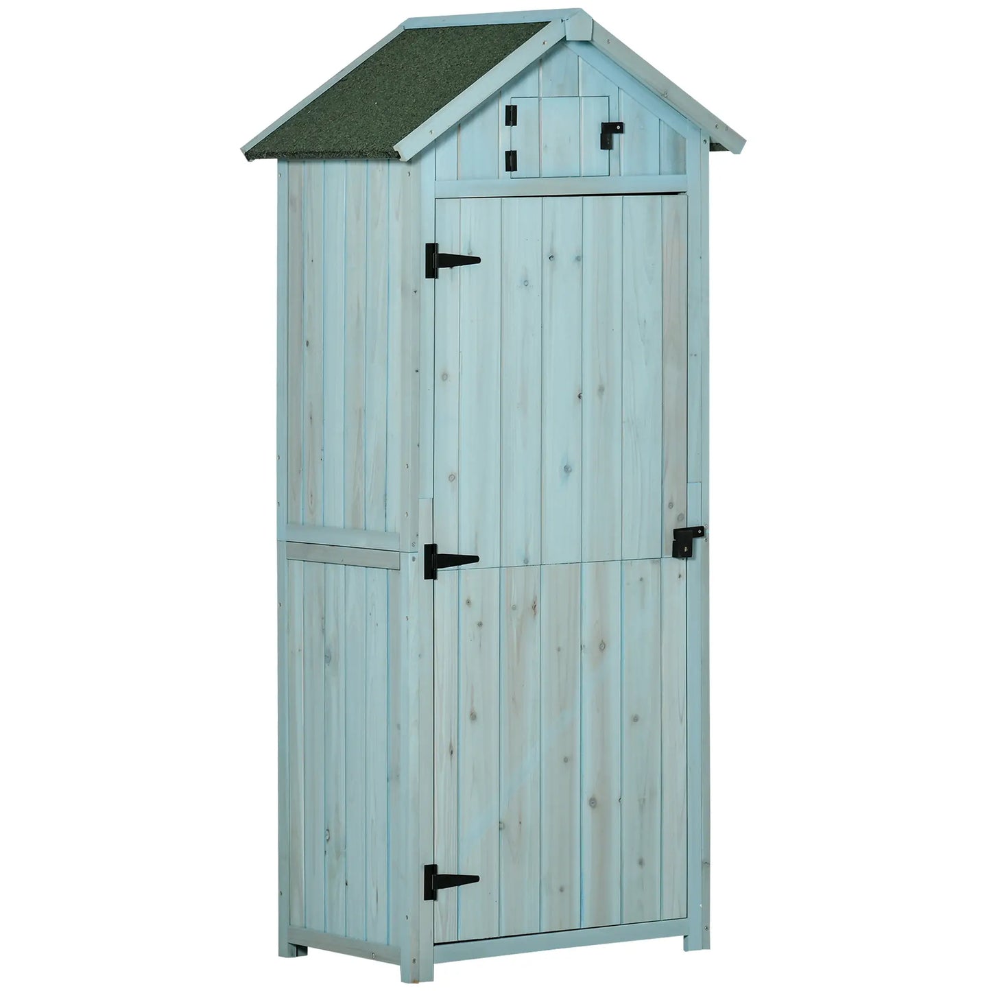 30" x 21" x 71" Garden Storage Shed, Outdoor Tool House, 3 Tier Shelves, Blue Sheds Blue at Gallery Canada