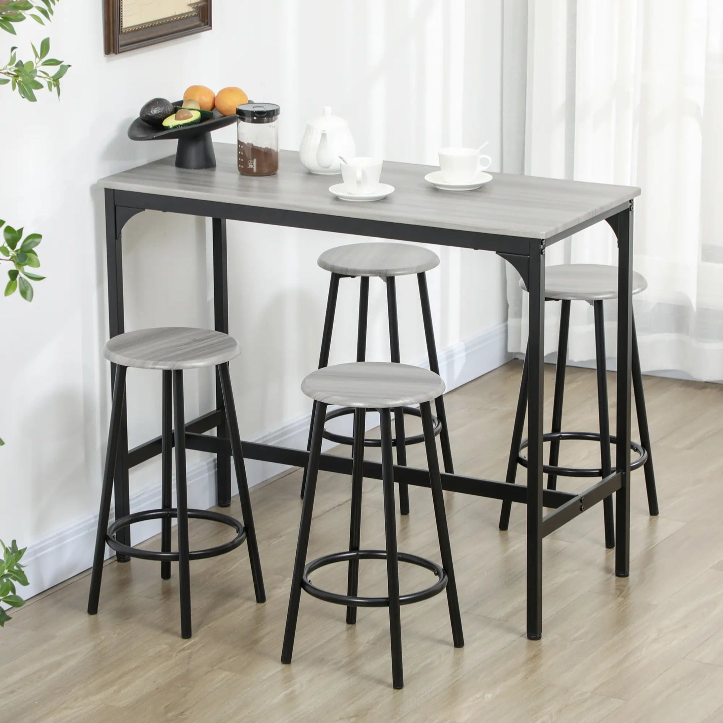 5-Piece Counter Height Bar Table and Chairs, Dining Table and Chairs Set for 4, Pub Table and Chairs Bar Sets at Gallery Canada