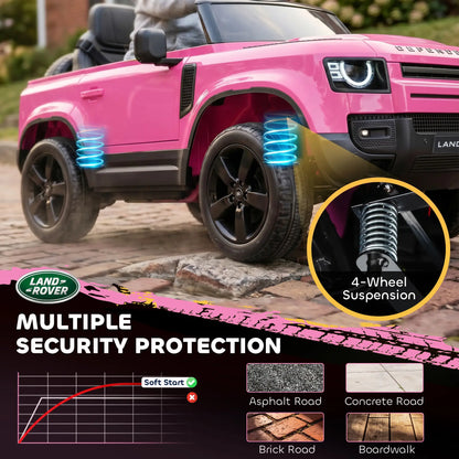 Voiture électrique Land Rover sous licence 12V, rose