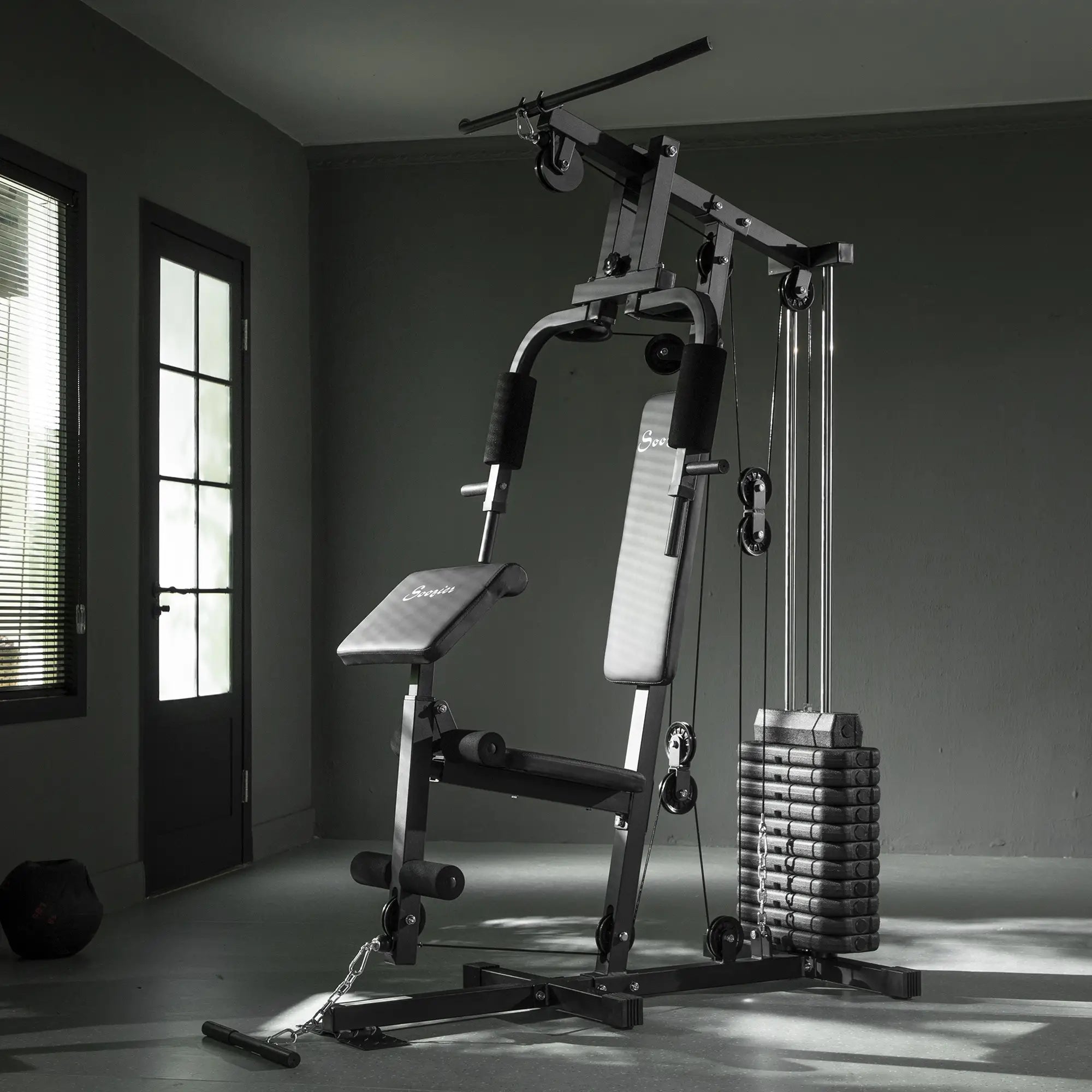 Weight Training Machine, Multifunction Gym Equipment, 143lbs, Black Power Towers at Gallery Canada