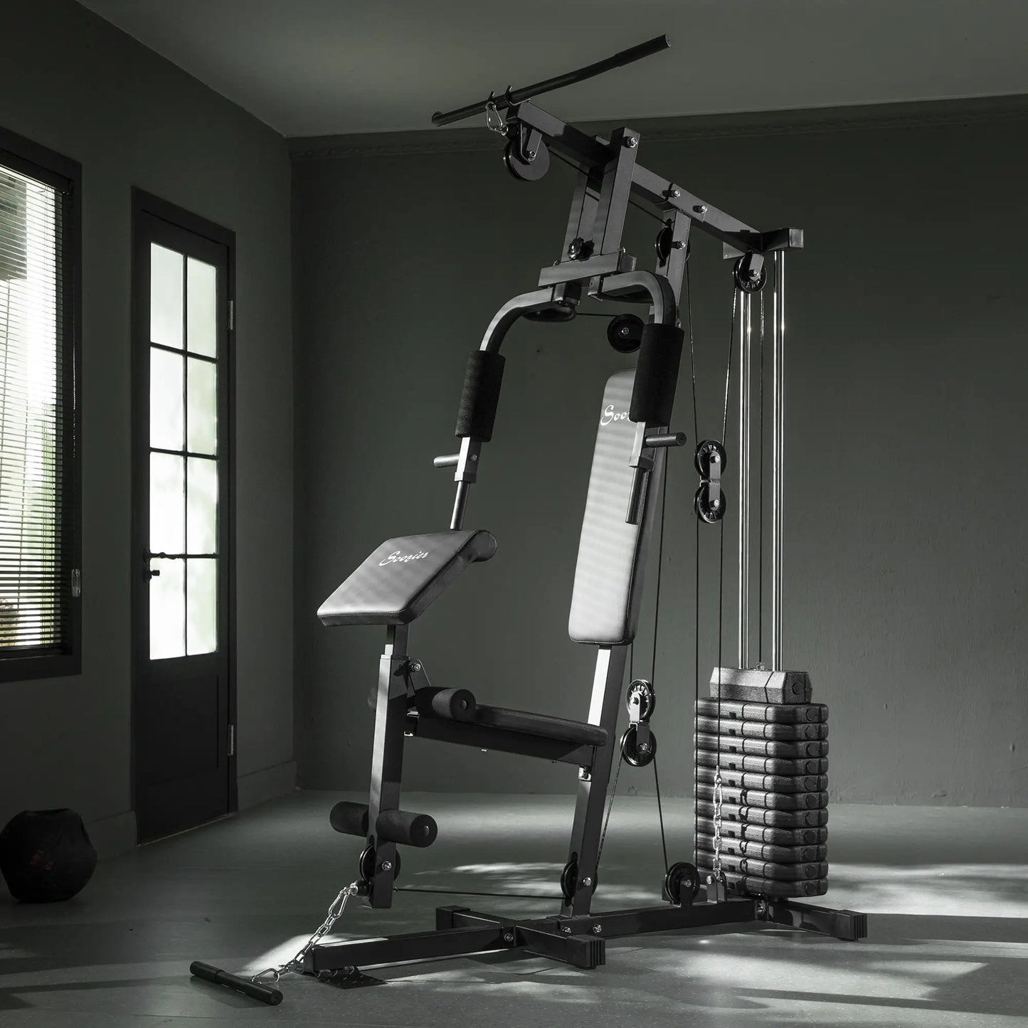 Weight Training Machine, Multifunction Gym Equipment, 143lbs, Black Power Towers at Gallery Canada