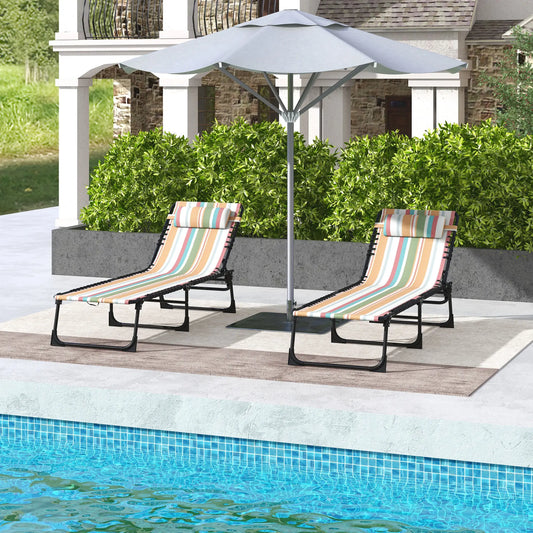 Folding Lounge Chair, Adjustable Chaise With Headrest, Multi-Colored Lounger Chairs Multi Colour at Gallery Canada
