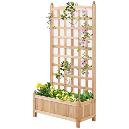 24" x 12" x 49" Raised Garden Bed, Trellis Board Back, Strong Wooden Design Elevated Garden Beds at Gallery Canada