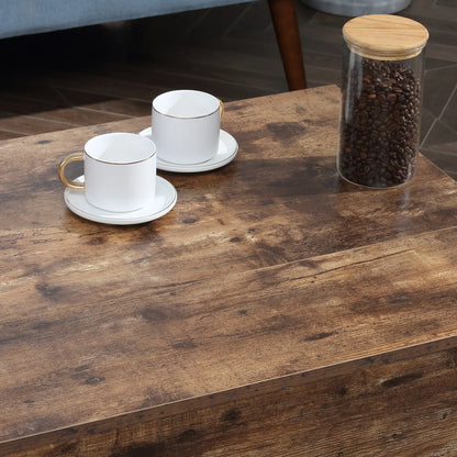Lift Top Coffee Table, Hidden Storage, Living Room, Rustic Brown Coffee Tables at Gallery Canada