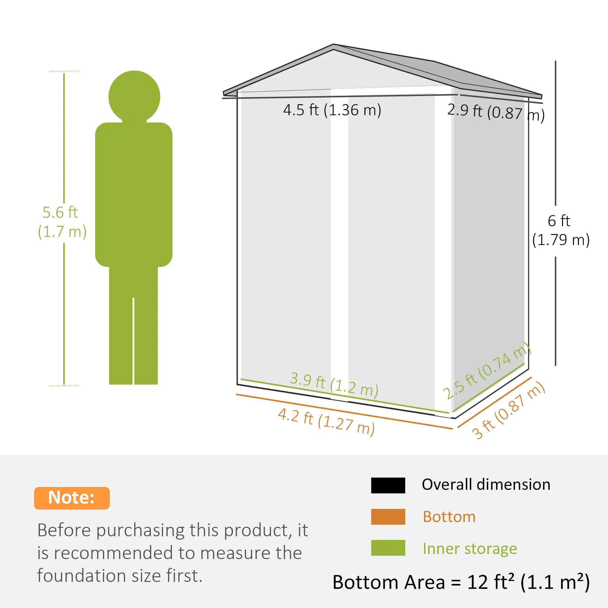 4.5 x 3ft Metal Garden Shed, Waterproof Outdoor Storage, Lockable Door Sheds at Gallery Canada