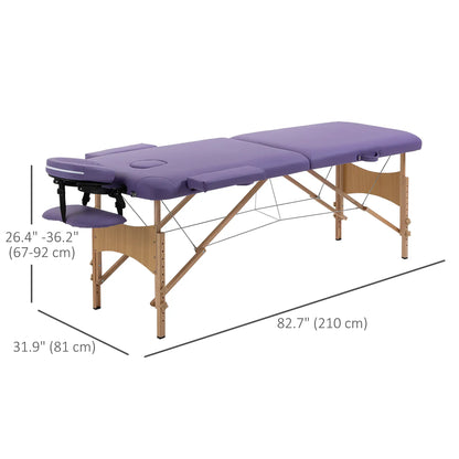 83 Inch Portable Folding Massage Table, Adjustable Salon Spa Bed, Purple Portable Massage Tables at Gallery Canada
