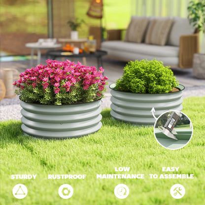 Set of 2 Raised Garden Beds, Metal Planter Box, Easy Assembly, Green Raised Garden Beds at Gallery Canada