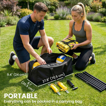 Portable Volleyball Net Set, Adjustable Height Steel Poles, Boundary Line, Carrying Bag Badminton at Gallery Canada