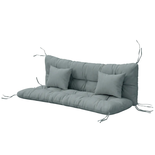 4-Piece Patio Chair Cushion Set, With Ties, Light Grey