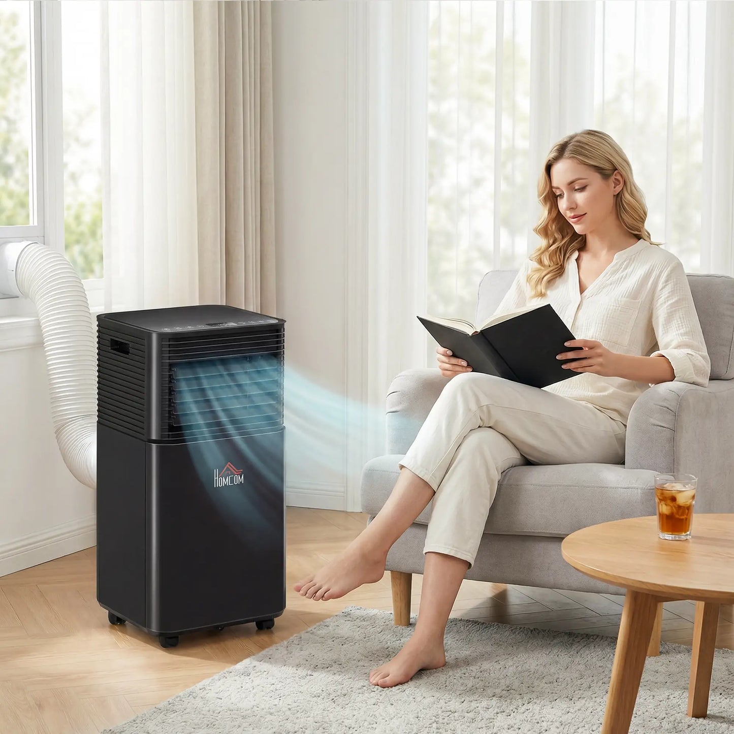 10000 BTU Portable Air Conditioner, Fan, Dehumidifier, Remote, 24H Timer, Black Air Conditioner at Gallery Canada