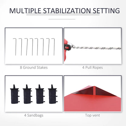 10' x 10' Pop Up Canopy Tent, Instant Sun Shelter, Red Pop Up Canopies at Gallery Canada