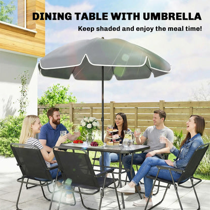 8 Piece Patio Set, Folding Chairs, Tempered Glass Tabletop, Black Outdoor Dining Sets at Gallery Canada