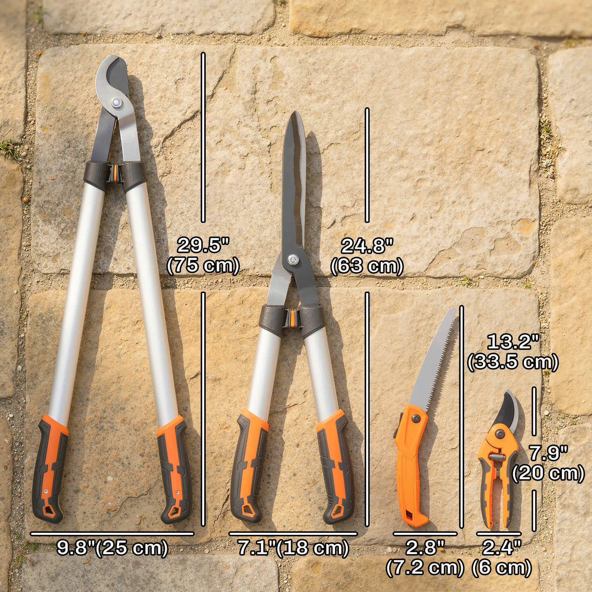 4 Pcs Pruning Shears Set, Hedge Shears, Loppers, Garden Secateurs, Hand Saw Garden Accessories at Gallery Canada