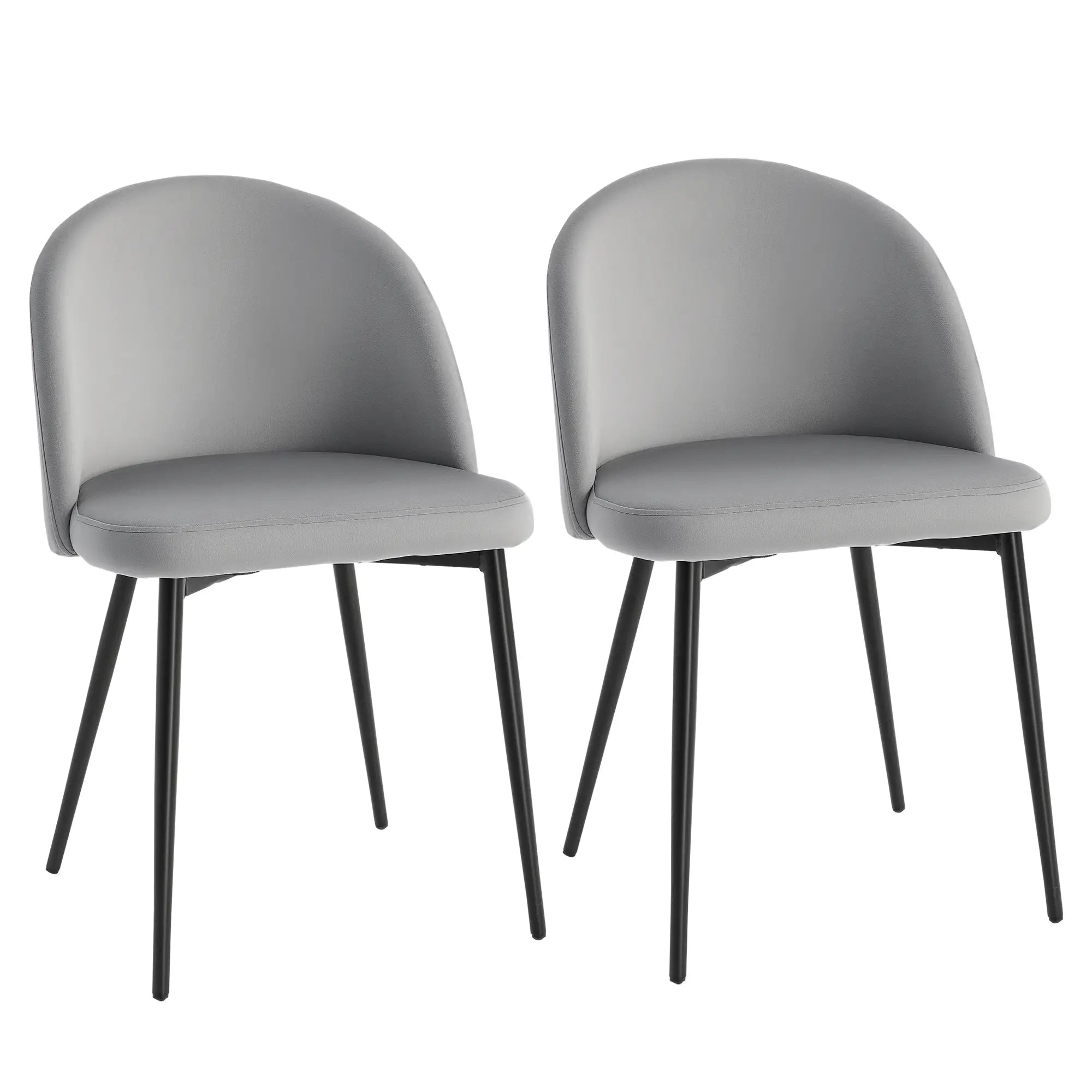 Set of 2 Mid-Back Dining Chairs, Velvet Upholstery, Dark Blue Bar Stools Grey at Gallery Canada