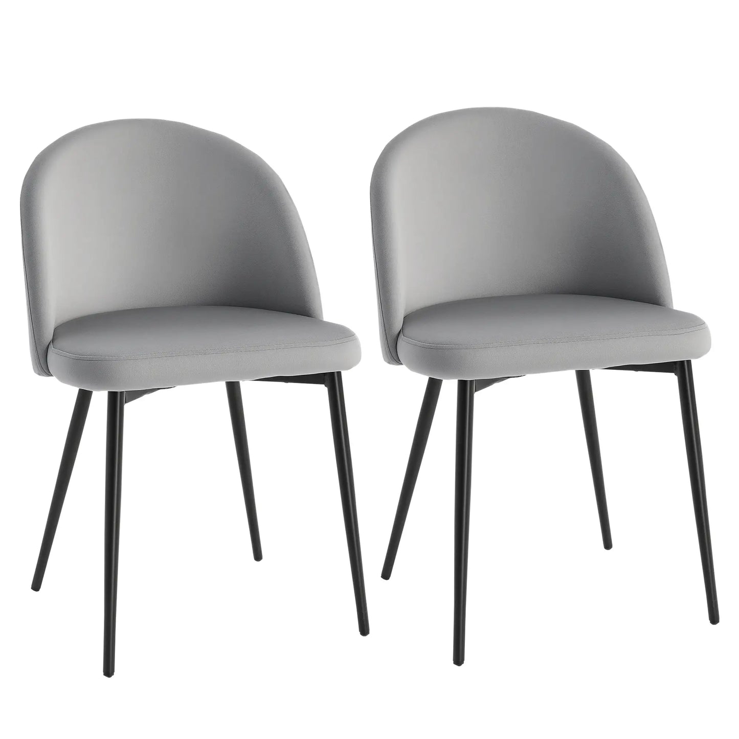 Set of 2 Mid-Back Dining Chairs, Velvet Upholstery, Dark Blue Bar Stools Grey at Gallery Canada