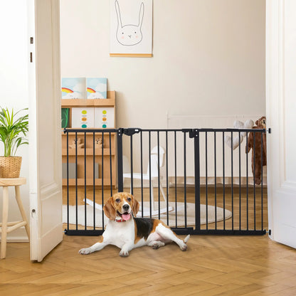 Pet Gate with Door, 30 Inch Tall, Includes Extensions Kit, Black Houses, Kennels & Pens at Gallery Canada