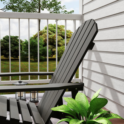 Wood Adirondack Chair, Outdoor Patio Chair, Slatted Design, Black Patio Chairs at Gallery Canada