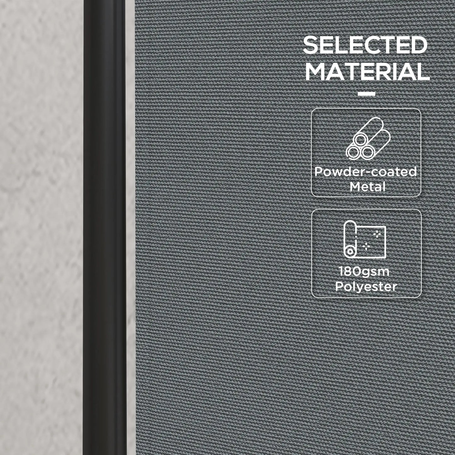 Folding Room Divider, Privacy Screen, 5.6FT Tall, Dark Grey Side Awnings at Gallery Canada