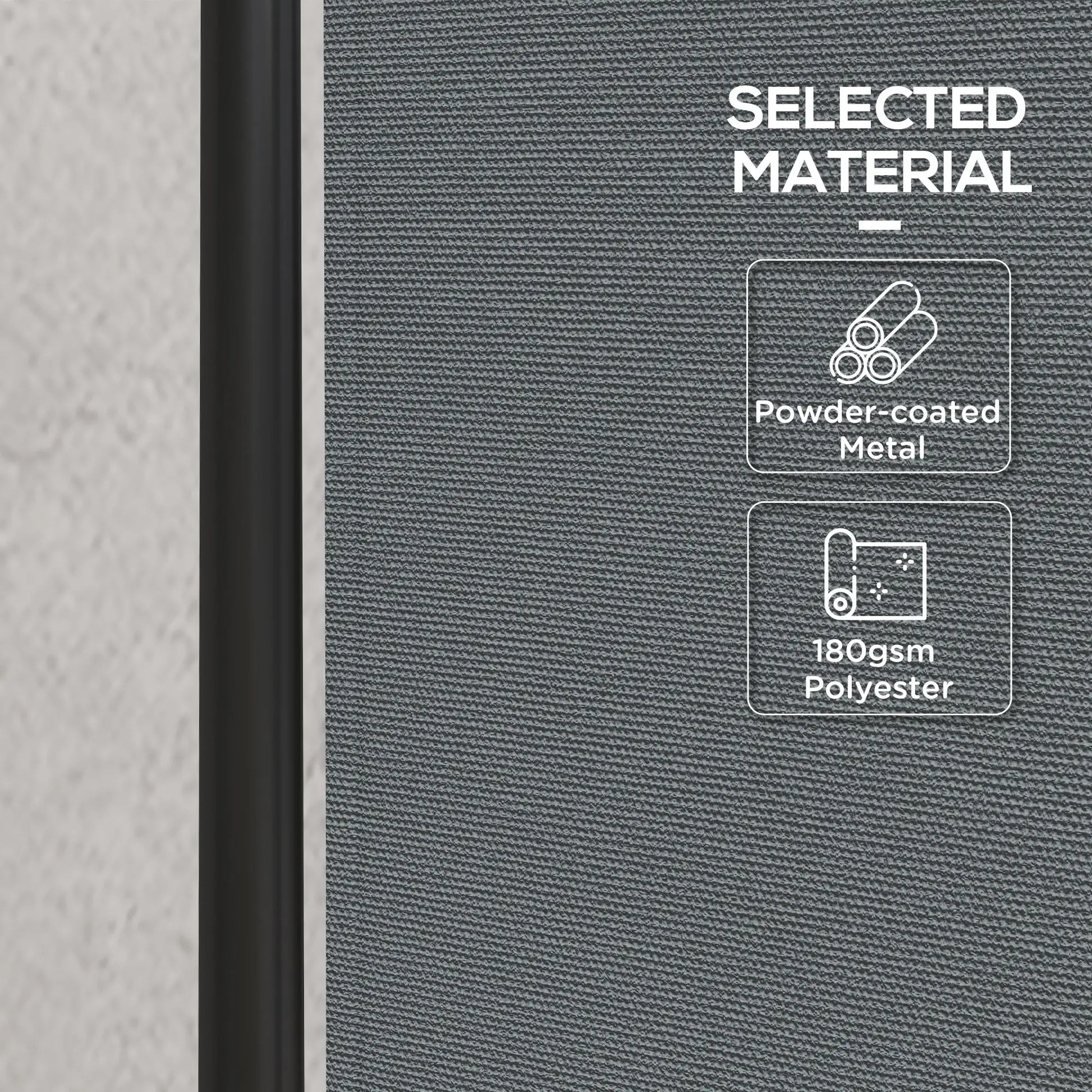 Folding Room Divider, Privacy Screen, 5.6FT Tall, Dark Grey Side Awnings at Gallery Canada