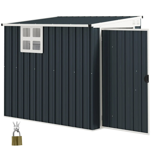 4' x 6' Outdoor Storage Shed, Metal Garden Shed with Window