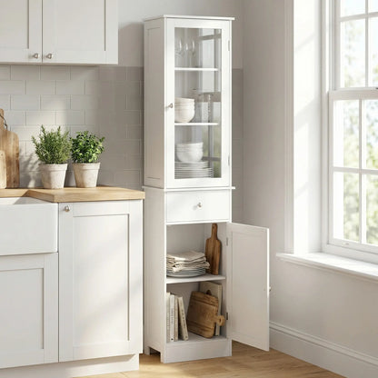 Tall Bathroom Storage Cabinet, 2 Doors, Adjustable Shelves, White Bathroom Cabinets at Gallery Canada