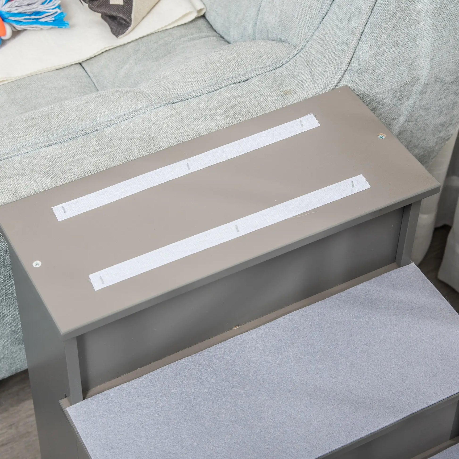 Dog Pet Stairs for Bed, Cat Ladder for Couch, Non-Slip Carpet, 15.7" x 23.2" x 21.3", Grey Dog Stairs at Gallery Canada