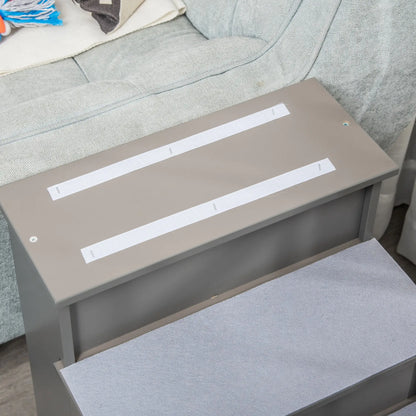 Dog Pet Stairs for Bed, Cat Ladder for Couch, Non-Slip Carpet, 15.7" x 23.2" x 21.3", Grey Dog Stairs at Gallery Canada