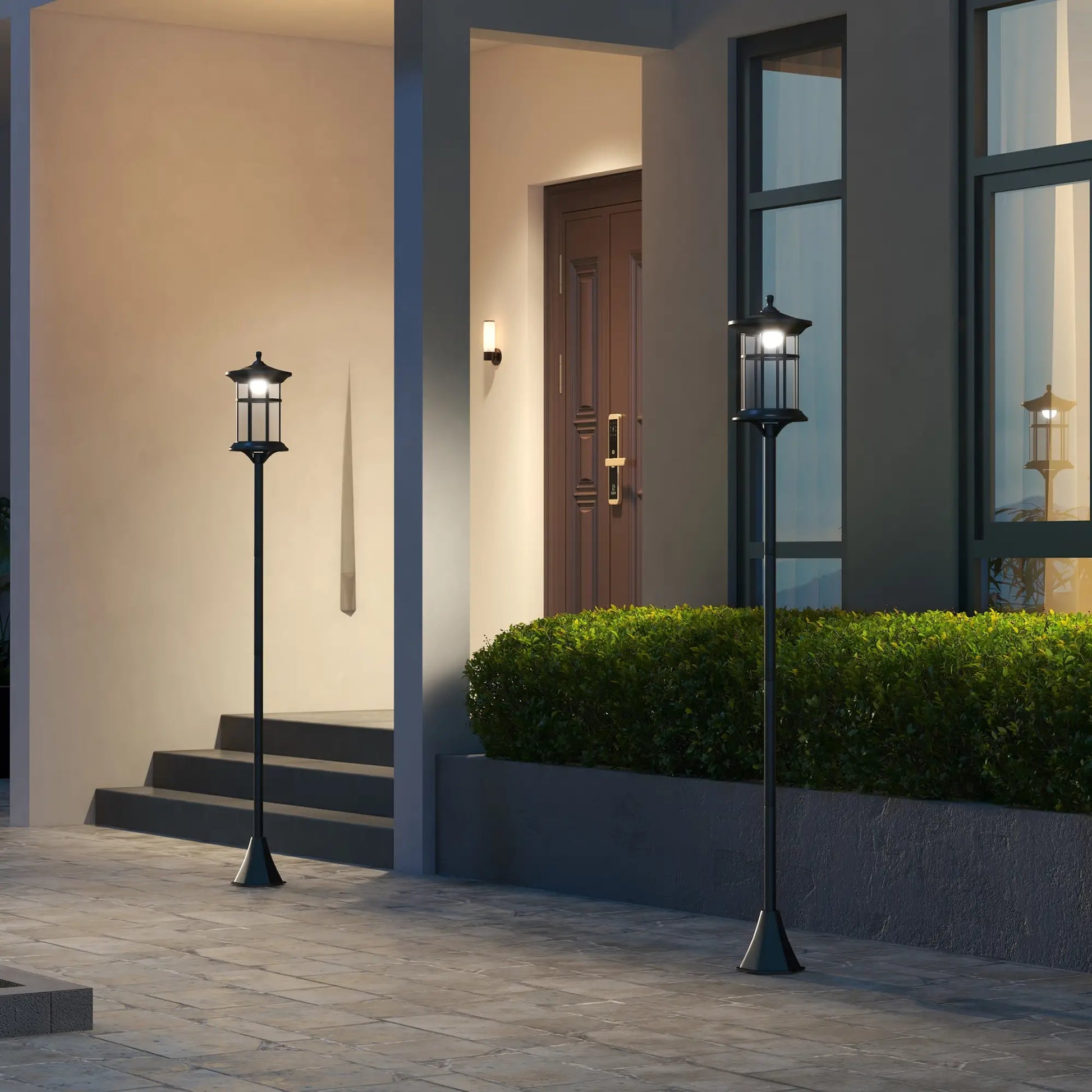 72" Solar Post Light, LED Outdoor Lamp, Waterproof IP44, 2 Pack, Cool White Solar Post Lamps at Gallery Canada