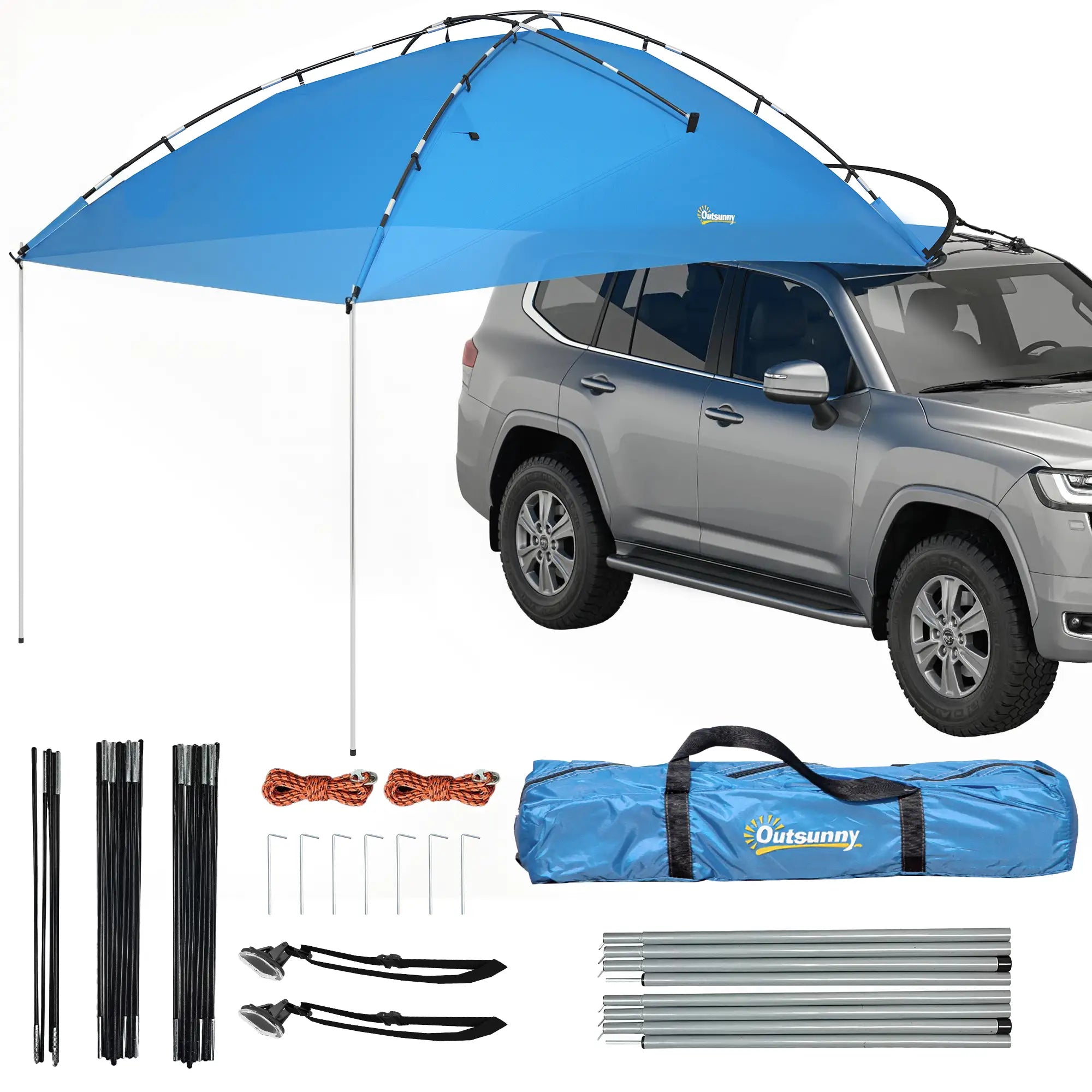 SUV Car Awning Camping Tent, 3000mm Waterproof, Light Blue Camping Tents Light Blue at Gallery Canada
