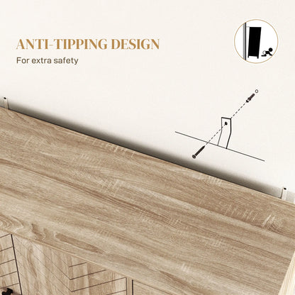 Modern Sideboard, 42.5" Buffet Cabinet, Adjustable Shelves, 3 Drawers, Oak Storage Cabinets at Gallery Canada