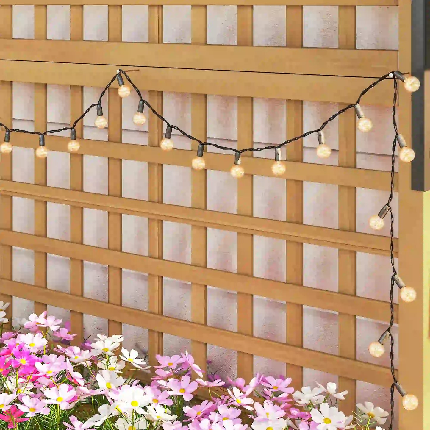 Wood Planter with Trellis, Raised Garden Bed, Privacy Screen, Yellow Wooden Planter Boxes at Gallery Canada