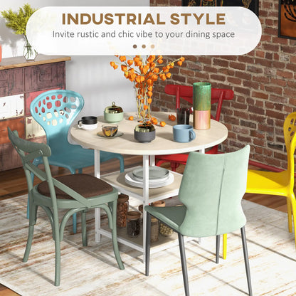 Round Kitchen Table, 39.4 Inch, Storage Shelves, Oak Dining Tables at Gallery Canada