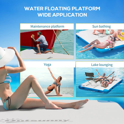 8' x 6' Inflatable Water Dock, with Air Pump, Backpack, Blue Floating Water Mats at Gallery Canada