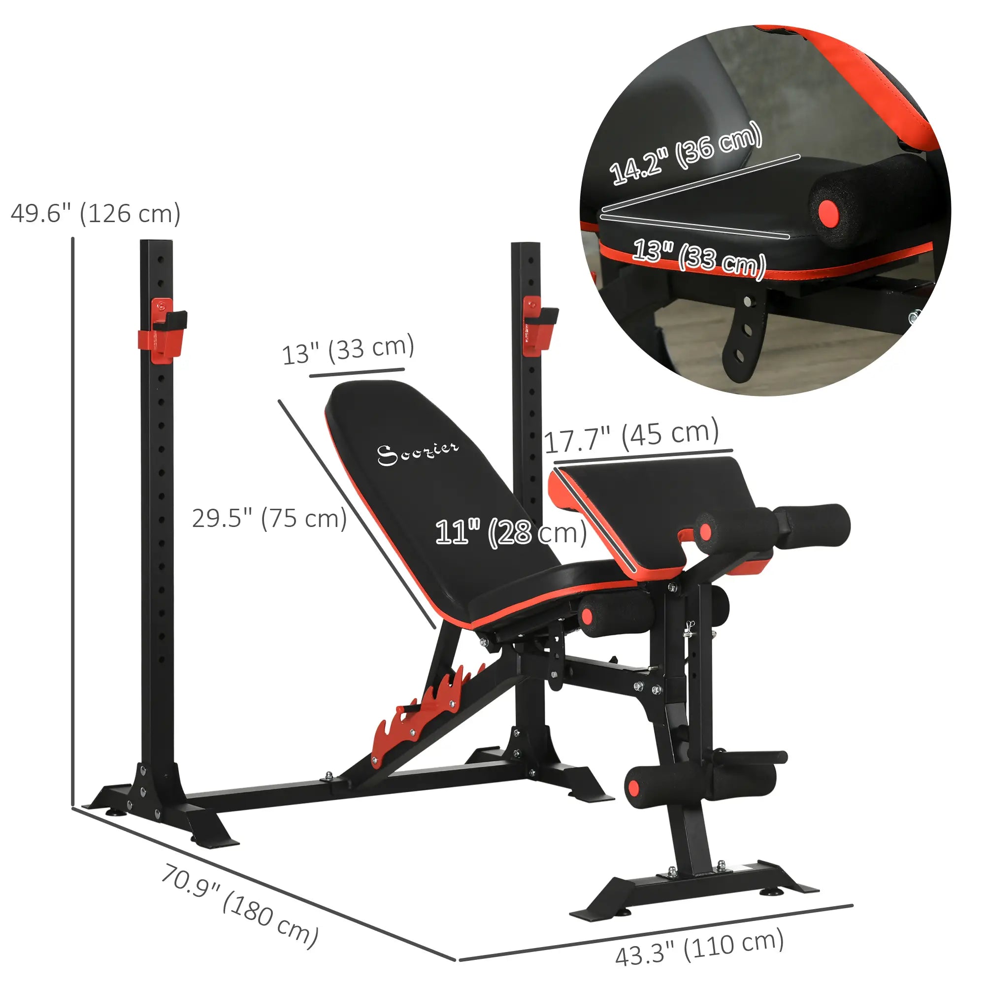 Adjustable Weight Bench With Squat Rack, Preacher Curl Pad, Leg Developer Weight Benches at Gallery Canada