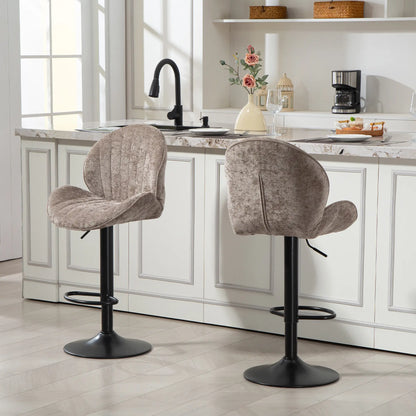 Swivel Bar Stools Set Of 2, Adjustable Height, Brown Bar Stools at Gallery Canada