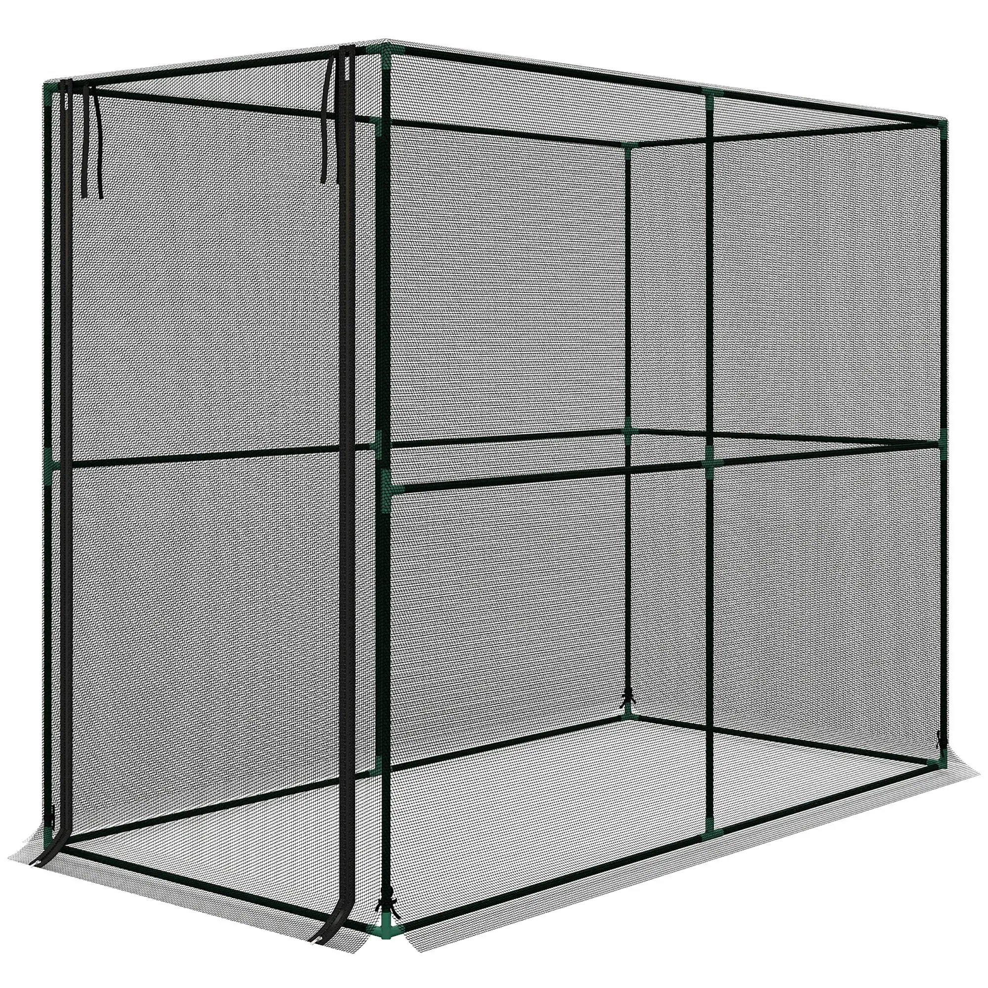 Plant Protection Cage With Zippered Door, Black Crop Cage Black at Gallery Canada