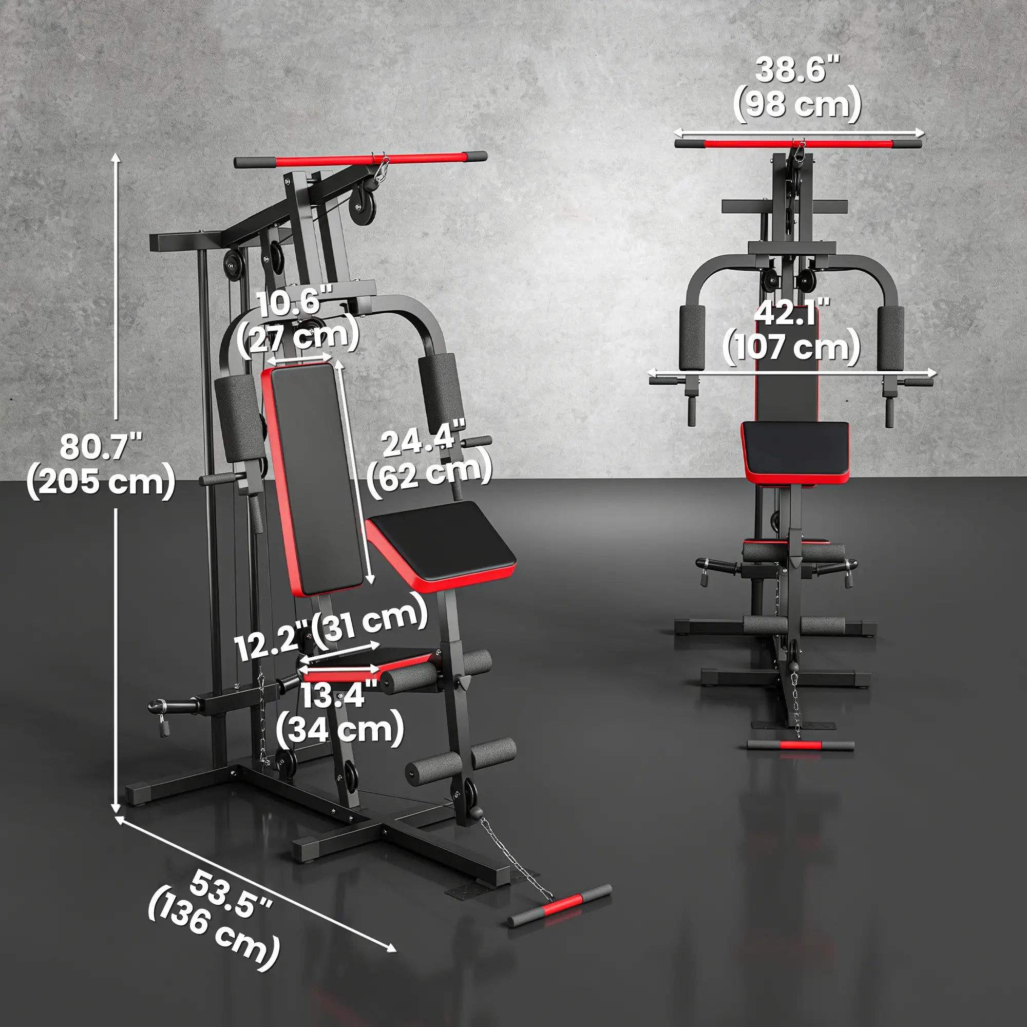 Home Gym Equipment, Multifunctional Weight Machine with Pulley System for Full Body Strength Training, Black Power Towers at Gallery Canada