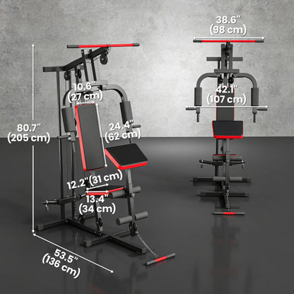 Home Gym Equipment, Multifunctional Weight Machine with Pulley System for Full Body Strength Training, Black Power Towers at Gallery Canada