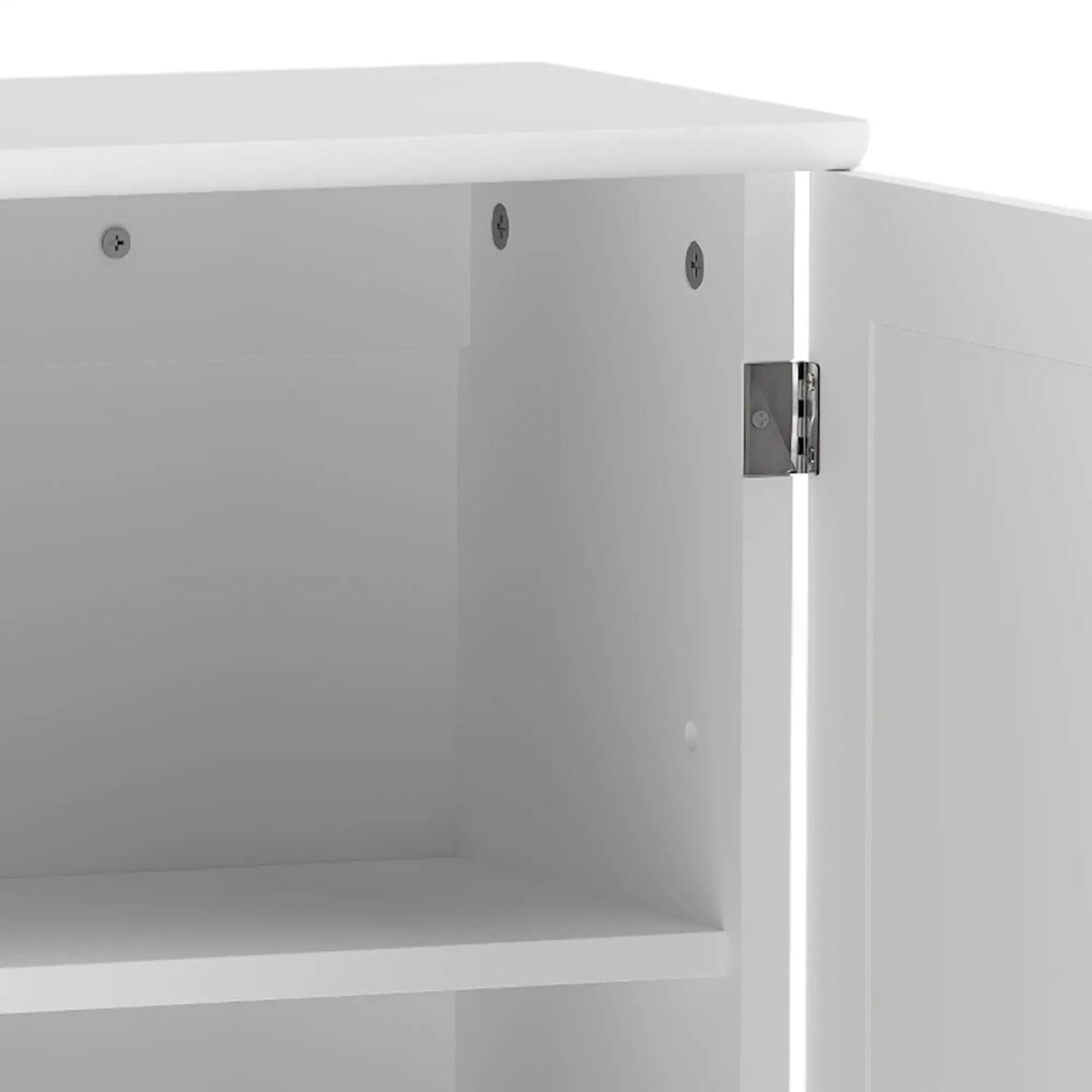 Bathroom Wall Cabinet with Adjustable Shelf, 2 Doors, Towel Racks, White