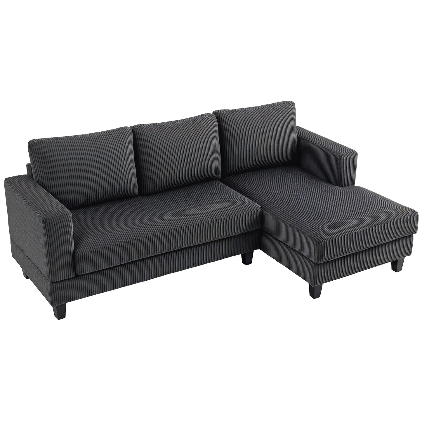 L Shaped Couch with Chaise Lounge, Spring Cushion, Grey Sofas & Reclining Chairs at Gallery Canada