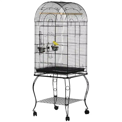 60" Large Bird Cage, Openable Top, Cockatiel, Sun Conure Bird Cages Black at Gallery Canada