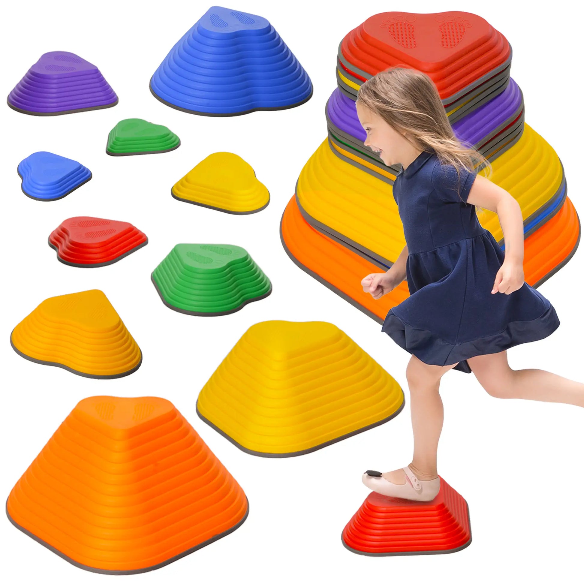 11PCs Non-Slip Stackable Kids Stepping Stones, Heart-Shaped Gym Sets & Swings at Gallery Canada