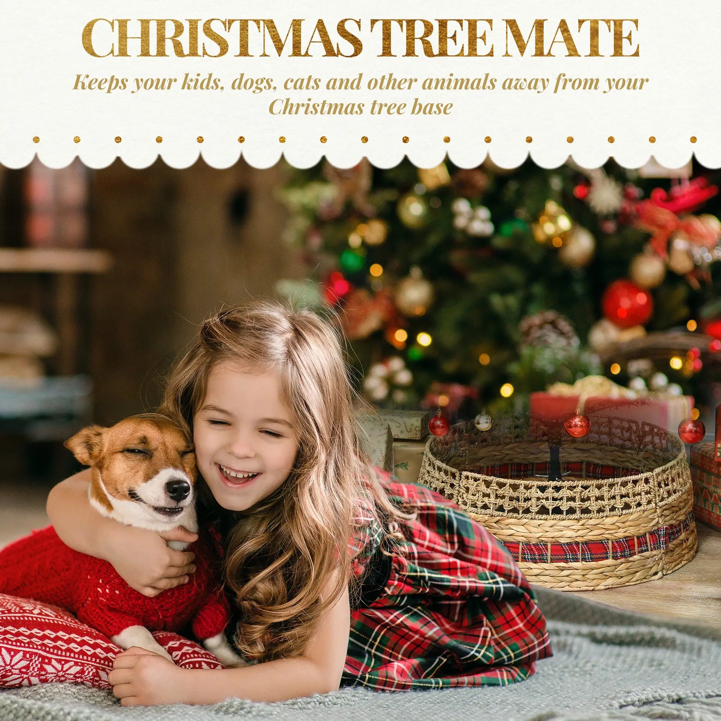 23 Inch Rustic Christmas Tree Skirt, Water Hyacinth Collar, Natural Christmas Trees at Gallery Canada