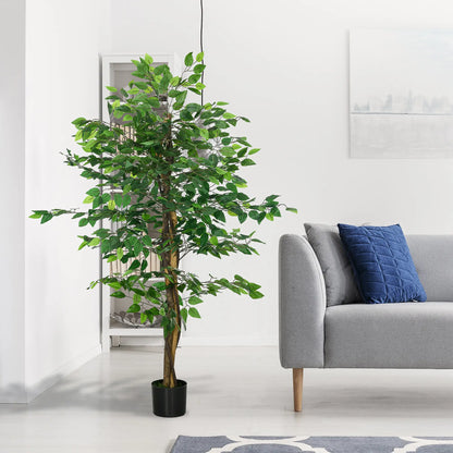 5ft Artificial Ficus Tree, Indoor Fake Plant With Pot Artificial Trees at Gallery Canada