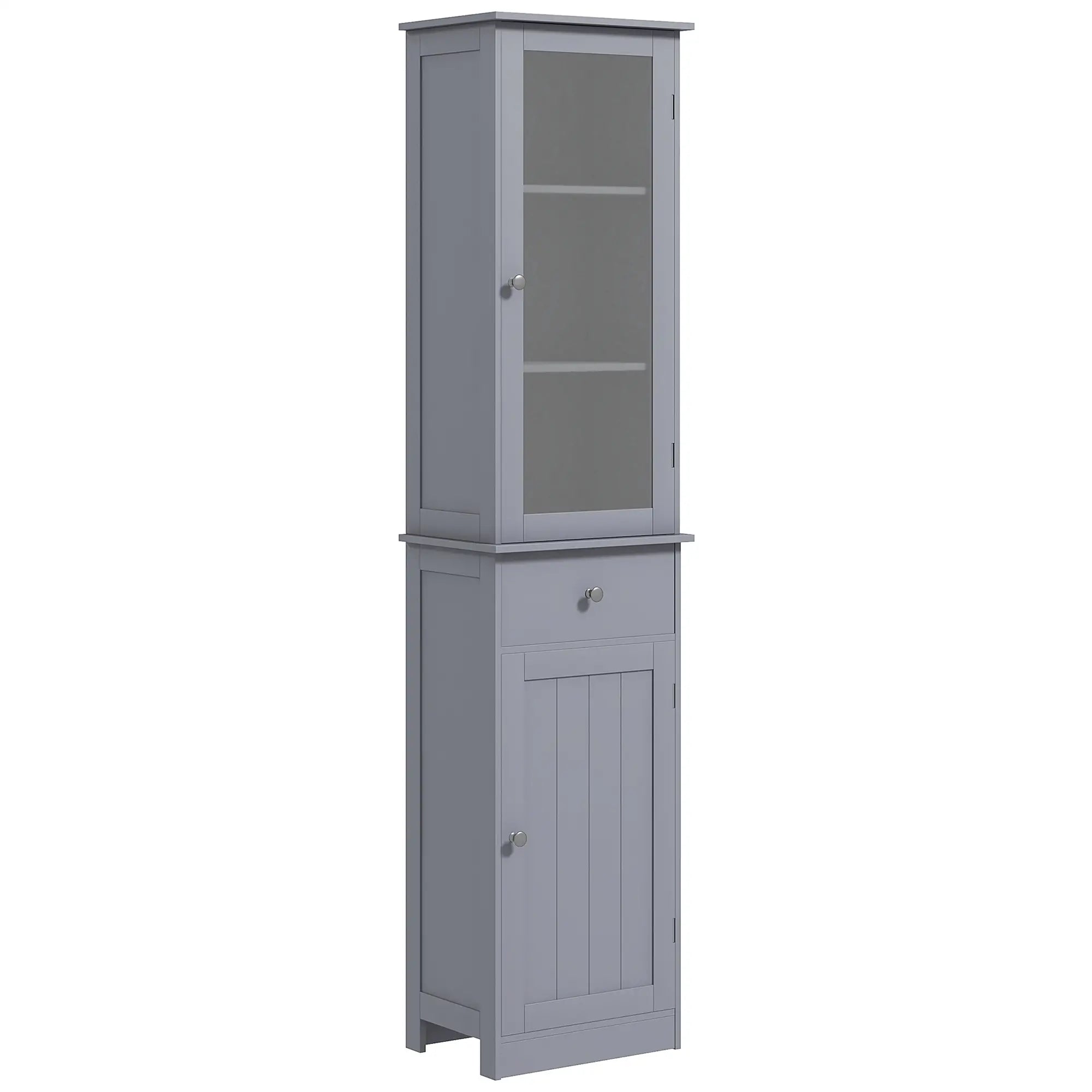 Tall Bathroom Cabinet, 2 Doors, Adjustable Shelves, Grey Bathroom Cabinets Grey at Gallery Canada