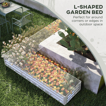 Galvanized Steel Raised Garden Bed, 82" x 109" x 12", Silver Galvanized Planter Boxes at Gallery Canada