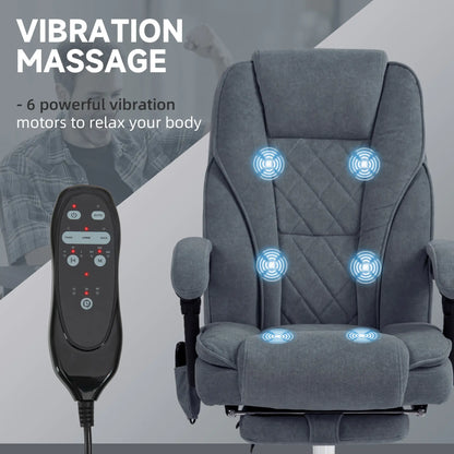 Massage Office Chair, Reclining Computer Chair, Adjustable Height, Footrest, Dark Grey Massage Chairs at Gallery Canada