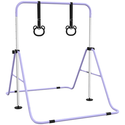 Kids Gymnastics Bar, Adjustable Height, Non-Slip Rings, Purple Kids Gym & Playmats Purple at Gallery Canada